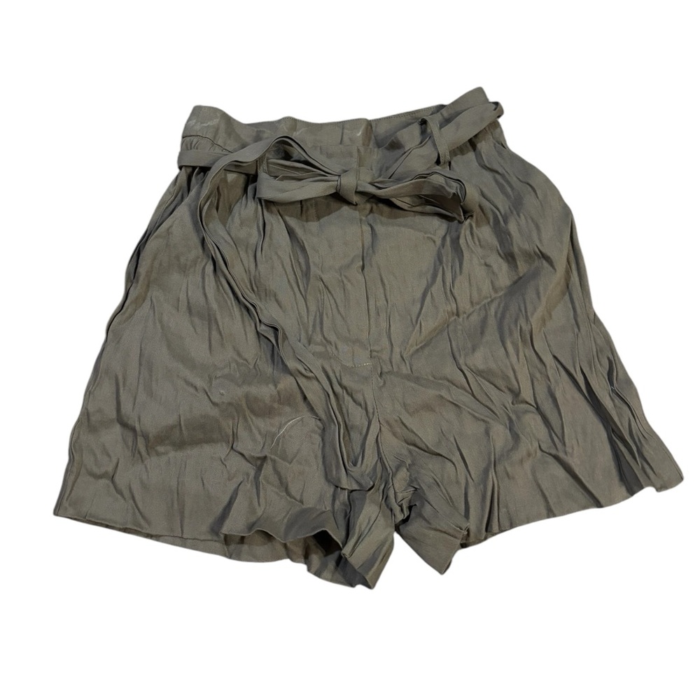 Antonio Melani High Rise Tie Belt Linen Blend‎ Amee Shorts Olive Green Size 2